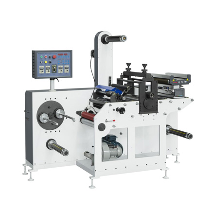 Découpeuse rotative à tourelle pour étiquettes vierges avec refente HC-350B